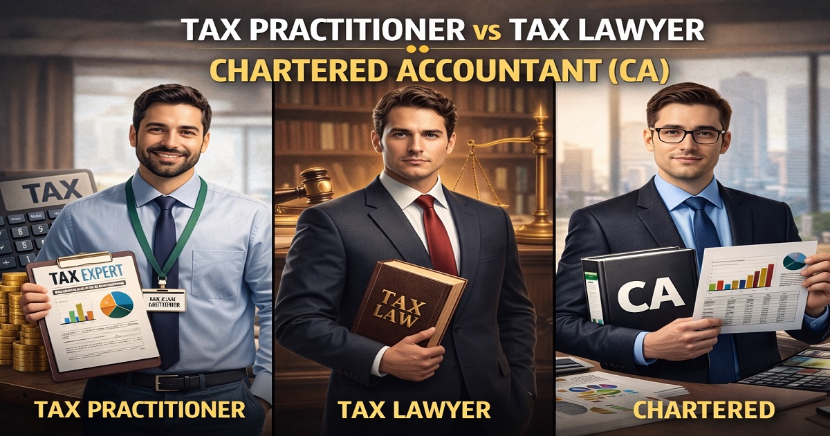 Tax Practitioner vs Tax Lawyer vs Chartered Accountant (CA)