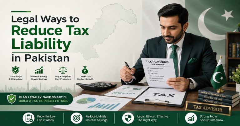 Legal Ways to Reduce Tax Liability in Pakistan