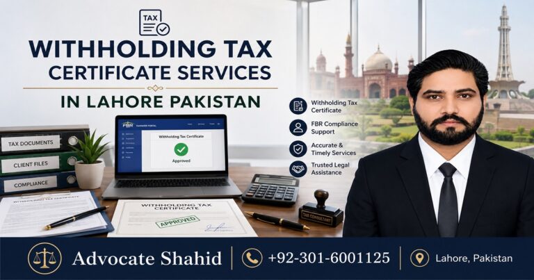 Withholding Tax Certificate Services in Lahore Pakistan